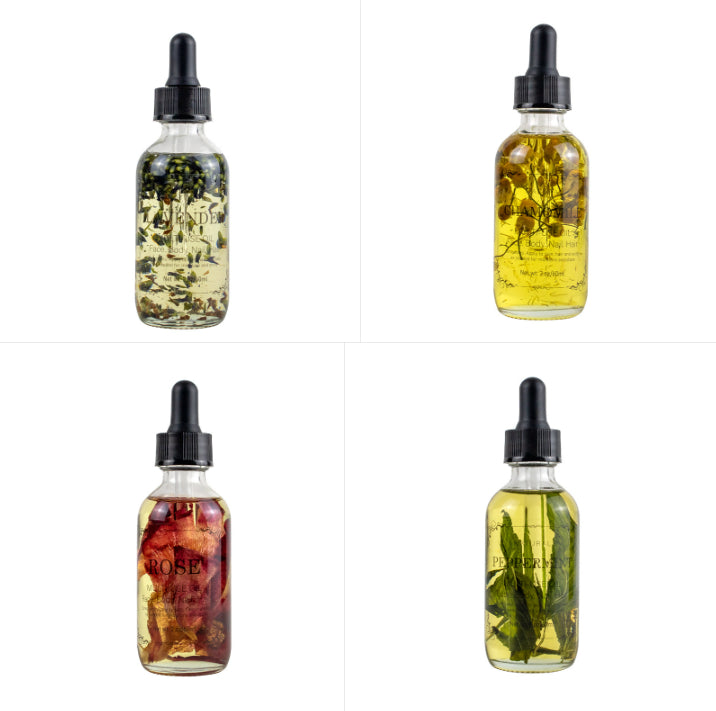 Dried Flower Massage Oil - Rose, Lavender & Osmanthus Aromatherapy Blend